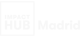 Logotipo de Impact Hub Madrid para fondo oscuro
