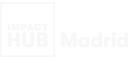 Logotipo de Impact Hub Madrid para fondo oscuro